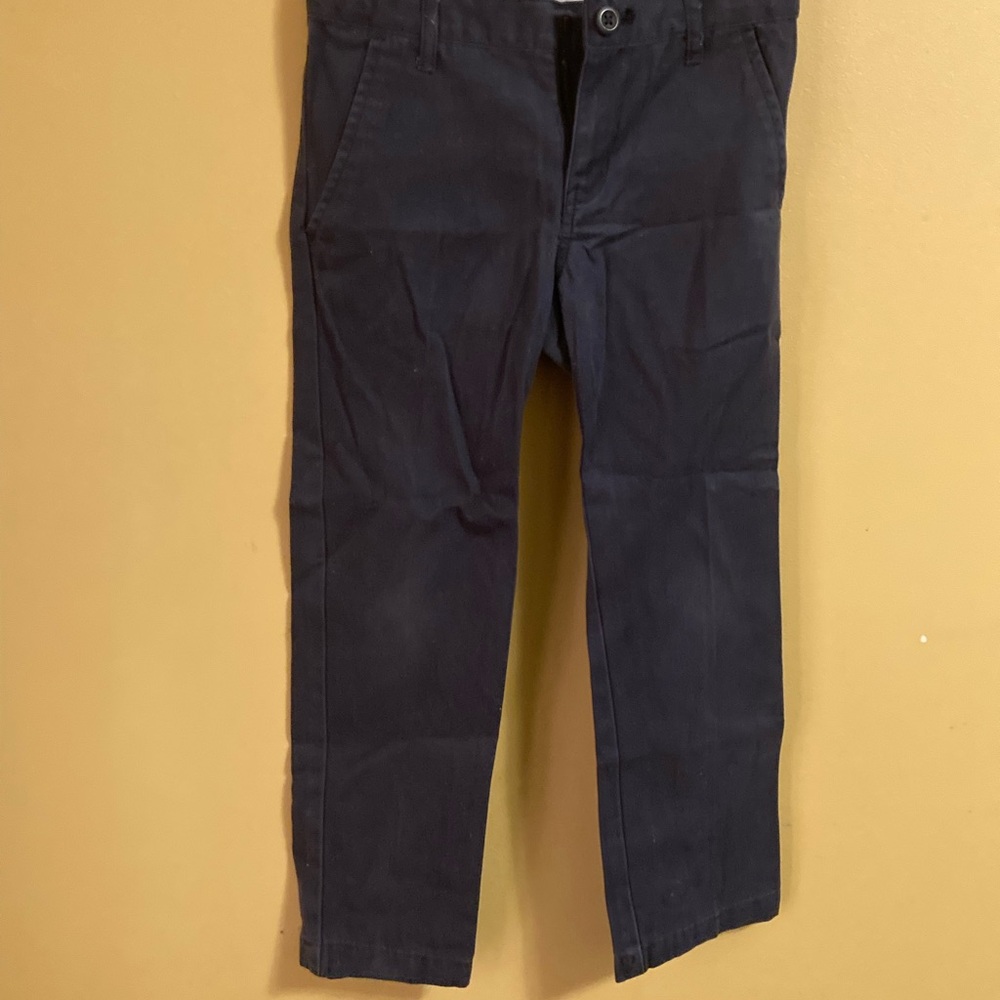 Old Navy Boys Charcoal Gray/Black Chino Pants Skinny Straight Cut